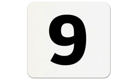 Huisnummerbord - wit/zwart - vinyl - alu. - 119x109x2 mm
