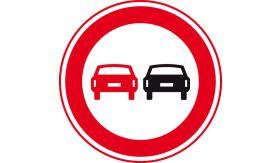 Aluminium DOR verkeersbord RVV F01 verboden in te halen - levensduur 10 jaar - afmeting 600mm rond