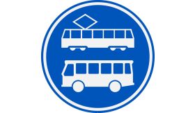 Aluminium DOR verkeersbord RVV F17 rijbaan of -strook lijnbussen en trams - levensduur 10 jaar - afmeting 800mm rond