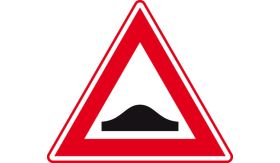 Aluminium DOR verkeersbord RVV J38 verkeersdrempel - levensduur 10 jaar - afmeting 400mm driehoek