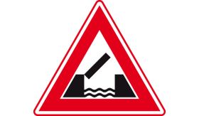 Aluminium DOR verkeersbord RVV J15 beweegbare brug - levensduur 10 jaar - afmeting 700mm driehoek