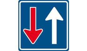 Aluminium DOR verkeersbord RVV F06 voorrang op tegenligger - levensduur 10 jaar - afmeting 400x400mm