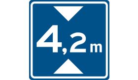 Aluminium DOR verkeersbord RVV L01 hoogte onderdoorgang - levensduur 10 jaar - afmeting 600x600mm