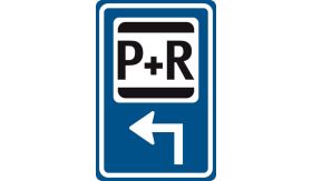 Aluminium DOR verkeersbord RVV BW101lhSp03 routebord parkeer en reis links om de hoek - levensduur 10 jaar - afmeting 400x600mm