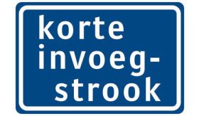 Aluminium DOR verkeersbord RVV BB05 korte invoegstrook - levensduur 10 jaar - afmeting 900x600mm