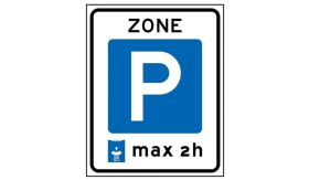 Aluminium DOR verkeersbord RVV E10zb begin zone parkeerschijf - levensduur 10 jaar - afmeting 530x670mm