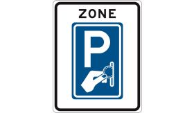 Aluminium DOR verkeersbord RVV BW111zb begin zone betaald parkeren - levensduur 10 jaar - afmeting 530x670mm