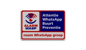 Aluminium DOR verkeersbord WhatsApp WABP - levensduur 10 jaar - afmeting 600x400mm