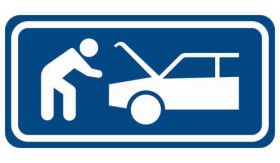 Aluminium DOR verkeersbord RVV BB06 vluchthaven/pechstrook - levensduur 10 jaar - afmeting 400x200mm