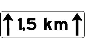 Aluminium DOR verkeersbord RVV OB411 afstandsaanduiding over een lengte van 15 km - levensduur 10 jaar - afmeting 600x200mm