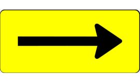 Aluminium DOR verkeersbord RVV OB501rt pijlbord werk in uitvoering route rechts - levensduur 10 jaar - afmeting 600x270mm