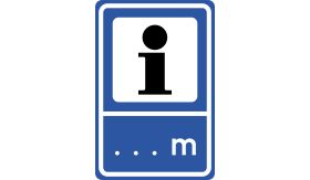 Aluminium DOR verkeersbord RVV BW101S104 informatiepunt 400m - levensduur 10 jaar - afmeting 400x600mm