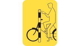 Aluminium DOR verkeersbord RVV VR01 drukknop fietser - levensduur 10 jaar - afmeting 270x200mm