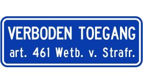 DOR 10 jr - tekstbord - verboden toegang art. 461 - 400x150 mm