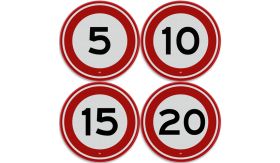 Aluminium ALUNI verkeersbord RVV A01 maximumsnelheid zelf in te vullen - levensduur 20 jaar - afmeting 400mm rond