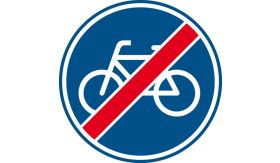 Aluminium ALUNI verkeersbord RVV G12 einde fietspad - levensduur 20 jaar - afmeting 400mm rond