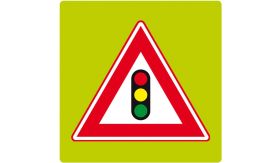 Aluminium ALUNI verkeersbord RVV J32f fluor rand verkeerslichten - levensduur 20 jaar - afmeting 800x800mm