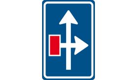 Aluminium ALUNI verkeersbord RVV L09-03pr vooraanduiding links doodlopende weg - levensduur 20 jaar - afmeting 400x600mm
