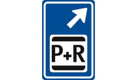 Aluminium ALUNI verkeersbord RVV BW101rbSp03 routebord parkeer en reis rechts aanhouden - levensduur 20 jaar - afmeting 400x600mm
