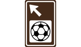 Aluminium ALUNI verkeersbord RVV BW101lbSs20 routebord stadion links aanhouden - levensduur 20 jaar - afmeting 400x600mm