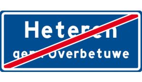 Aluminium ALUNI verkeersbord RVV H02b einde bebouwde kom - levensduur 20 jaar - afmeting 1240x520mm