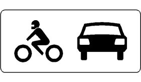 Aluminium ALUNI verkeersbord RVV OB07 geldt alleen voor motoren en auto's - levensduur 20 jaar - afmeting 600x270mm