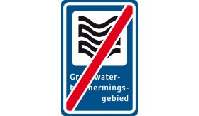Aluminium ALUNI verkeersbord RVV L305e einde grondwaterbeschermingsgebied - levensduur 20 jaar - afmeting 400x600mm