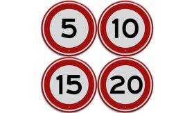 Nabasco Sign verkeersbord RVV A01 maximumsnelheid zelf in te vullen - levensduur 20 jaar - afmeting 400mm rond
