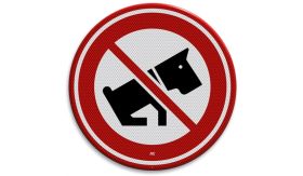Nabasco Sign verkeersbord model 23 poepende hond - levensduur 20 jaar - afmeting 400mm rond