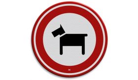 Nabasco Sign verkeersbord model 24 verboden voor honden - levensduur 20 jaar - afmeting 400mm rond