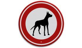 Nabasco Sign verkeersbord model 25 verboden voor honden - levensduur 20 jaar - afmeting 400mm rond