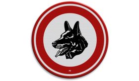 Nabasco Sign verkeersbord model 26 verboden voor honden - levensduur 20 jaar - afmeting 400mm rond