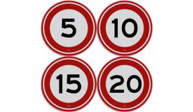 Nabasco Sign verkeersbord RVV A01 maximumsnelheid zelf in te vullen - levensduur 20 jaar - afmeting 600 mm rond