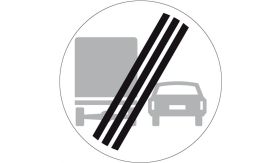 Nabasco Sign verkeersbord RVV F04 einde inhaalverbod voor vrachtauto' - levensduur 20 jaar - afmeting 600 mm rond
