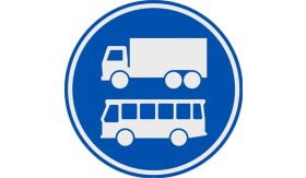 Nabasco Sign verkeersbord RVV F19 rijbaan of -strook bus en vrachtverkeer - levensduur 20 jaar - afmeting 600 mm rond