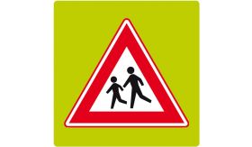Nabasco Sign verkeersbord RVV J21f fluor rand kinderen - levensduur 20 jaar - afmeting 600x600mm