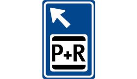 Nabasco Sign verkeersbord RVV BW101lbSp03 routebord parkeer en reis links aanhouden - levensduur 20 jaar - afmeting 400x600mm