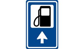 Nabasco Sign verkeersbord RVV BW101bSp10 routebord tankstation rechtdoor - levensduur 20 jaar - afmeting 400x600mm