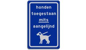 Nabasco Sign verkeersbord model 6 Honden aangelijnd - levensduur 20 jaar - afmeting 400x600mm