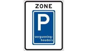 Nabasco Sign verkeersbord RVV E09zb begin parkeerzone vergunninghouders - levensduur 20 jaar - afmeting 530x670mm