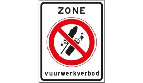 Nabasco Sign verkeersbord begin vuurwerkvrije zone - levensduur 20 jaar - levensduur 20 jaar - afmeting 530x670mm