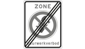 Nabasco Sign verkeersbord einde vuurwerkvrije zone - levensduur 20 jaar - levensduur 20 jaar - afmeting 530x670mm