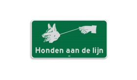 Nabasco Sign verkeersbord model 9 honden aan de lijn - levensduur 20 jaar - afmeting 600x300mm