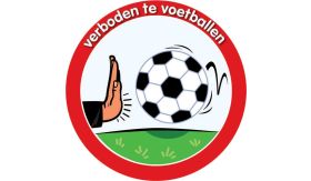 Aluminium DOR Buurtbord Ovidius S.15 - Verboden te voetballen - levensduur 20 jaar - afmeting 600 mm rond