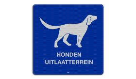 Aluminium DOR verkeersbord model 13 hondenuitlaatterrein - levensduur 20 jaar - afmeting 400x400mm