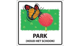 Aluminium DOR Buurtbord Ovidius 2.5 - Park (houd het schoon) - levensduur 20 jaar - afmeting 600x600mm