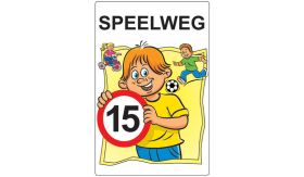 Aluminium DOR Buurtbord Ovidius S.06 - Speelweg maximumsnelheid 15 km per uur - levensduur 20 jaar - afmeting 400x600mm