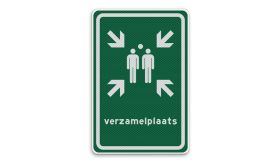 Aluminium DOR verkeersbord verzamelplaats - levensduur 20 jaar - afmeting 400x600mm
