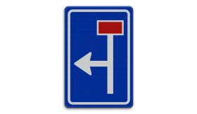 Aluminium DOR verkeersbord RVV L09-02pl vooraanduiding rechtdoor doodlopende weg - levensduur 20 jaar - afmeting 600x900mm