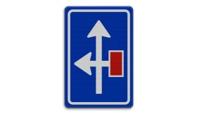 Aluminium DOR verkeersbord RVV L09-03pl vooraanduiding rechts doodlopende weg - levensduur 20 jaar - afmeting 600x900mm